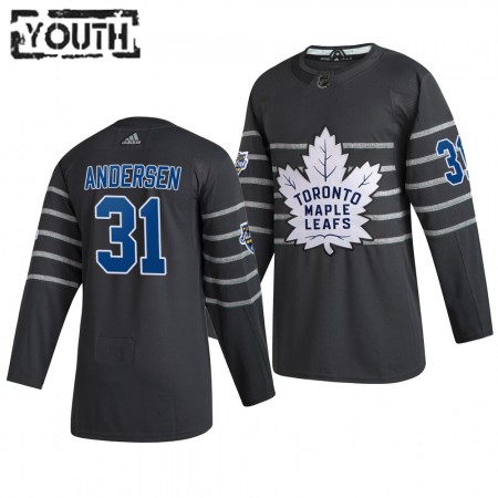 Camisola Toronto Maple Leafs Frederik Andersen 31 Cinza Adidas 2020 NHL All-Star Authentic - Criança